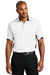 Port Authority K524 Mens Dry Zone Moisture Wicking Short Sleeve Polo Shirt White/Black Model Front