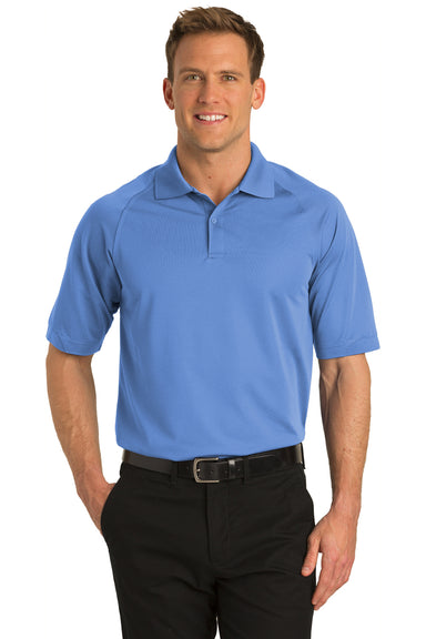 Port Authority K525/TLK525 Mens Dry Zone Moisture Wicking Short Sleeve Polo Shirt Blue Lake Model Front