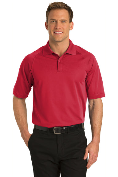 Port Authority K525/TLK525 Mens Dry Zone Moisture Wicking Short Sleeve Polo Shirt Engine Red Model Front