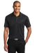 Port Authority K547 Mens Silk Touch Performance Moisture Wicking Short Sleeve Polo Shirt Black/Steel Grey Model Front