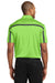 Port Authority K547 Mens Silk Touch Performance Moisture Wicking Short Sleeve Polo Shirt Lime Green/Steel Grey Model Back