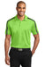 Port Authority K547 Mens Silk Touch Performance Moisture Wicking Short Sleeve Polo Shirt Lime Green/Steel Grey Model Front