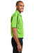 Port Authority K547 Mens Silk Touch Performance Moisture Wicking Short Sleeve Polo Shirt Lime Green/Steel Grey Model Side