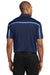 Port Authority K547 Mens Silk Touch Performance Moisture Wicking Short Sleeve Polo Shirt Navy Blue/Carolina Blue Model Back