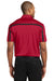 Port Authority K547 Mens Silk Touch Performance Moisture Wicking Short Sleeve Polo Shirt Red/Black Model Back