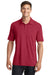 Port Authority K568 Mens Cotton Touch Performance Moisture Wicking Short Sleeve Polo Shirt Chili Red Model Front