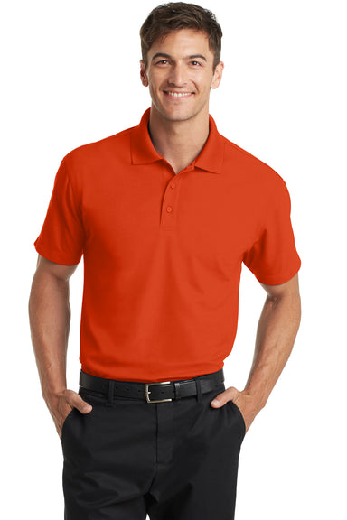 Port Authority K572 Mens Dry Zone Moisture Wicking Short Sleeve Polo Shirt Autumn Orange Model Front