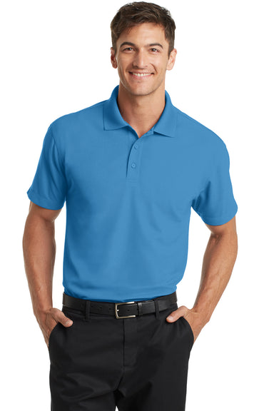 Port Authority K572 Mens Dry Zone Moisture Wicking Short Sleeve Polo Shirt Celadon Blue Model Front