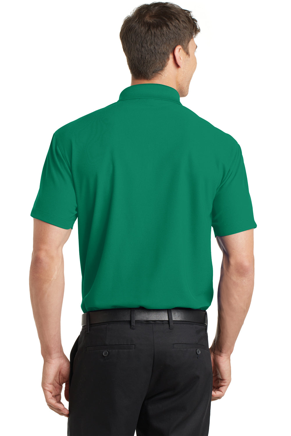 Port Authority K572 Mens Dry Zone Moisture Wicking Short Sleeve Polo Shirt Jewel Green Model Back