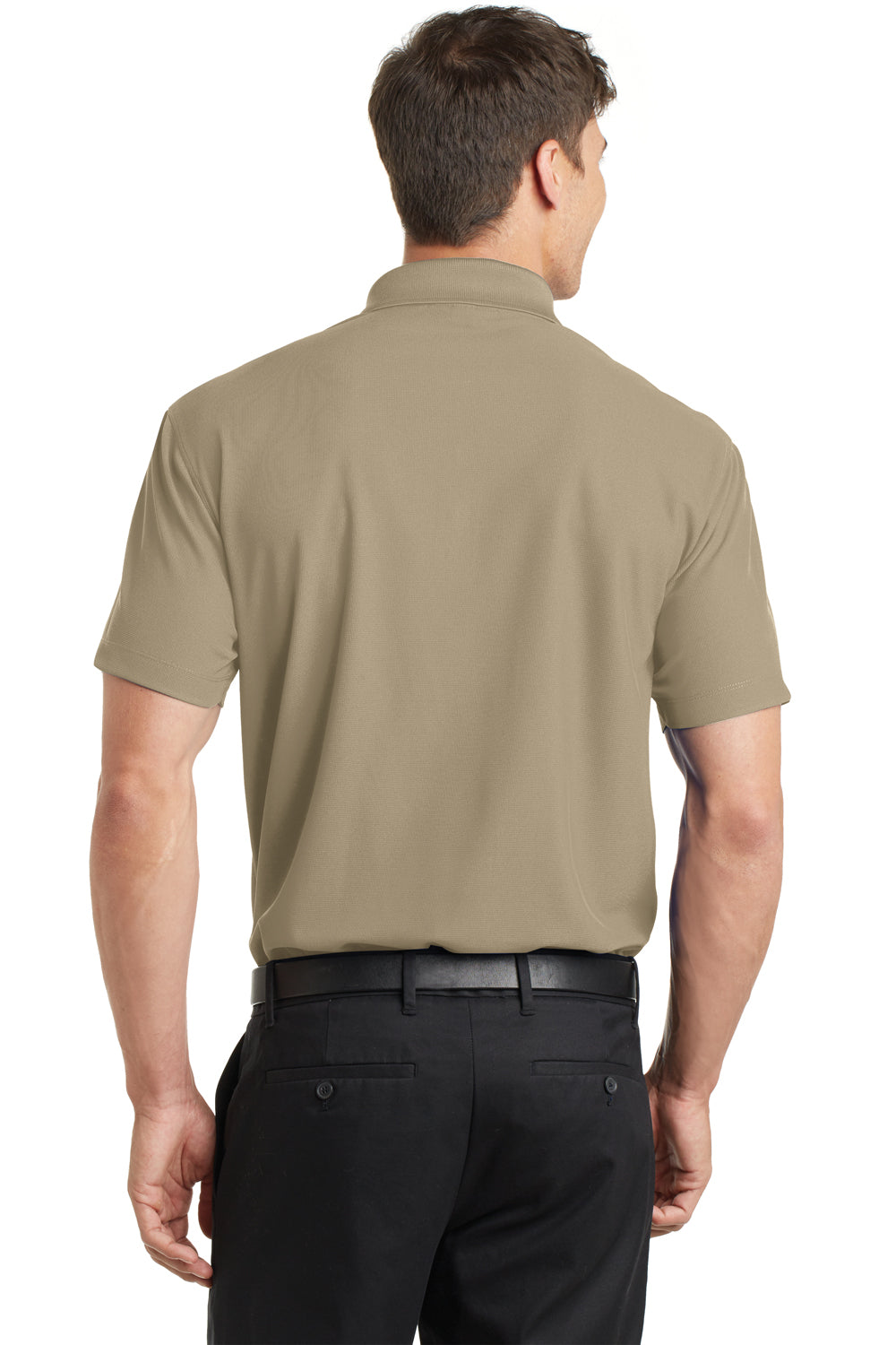 Port Authority K572 Mens Dry Zone Moisture Wicking Short Sleeve Polo Shirt Tan Model Back