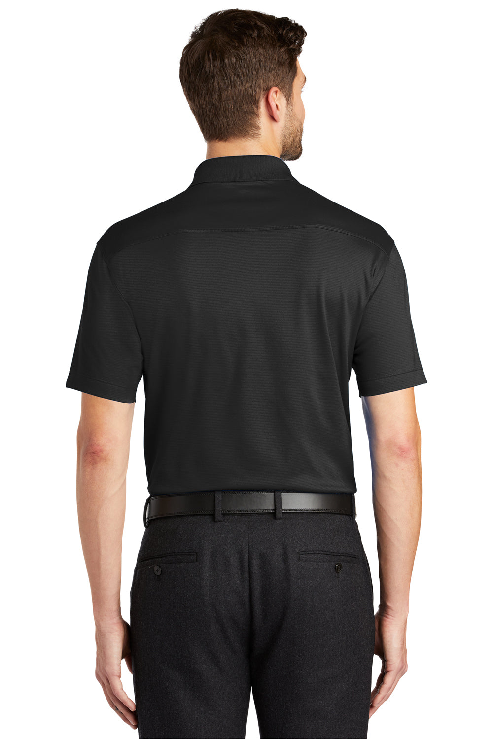 Port Authority K573 Mens Rapid Dry Moisture Wicking Short Sleeve Polo Shirt Black Model Back