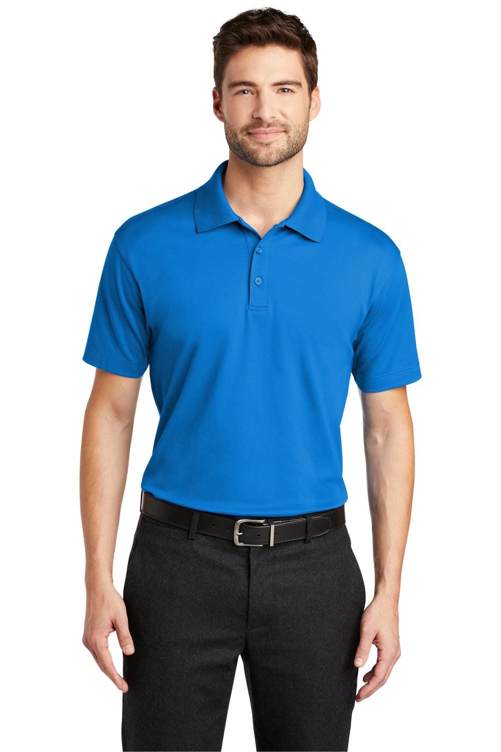 Port Authority K573 Mens Rapid Dry Moisture Wicking Short Sleeve Polo Shirt Skydiver Blue Model Front