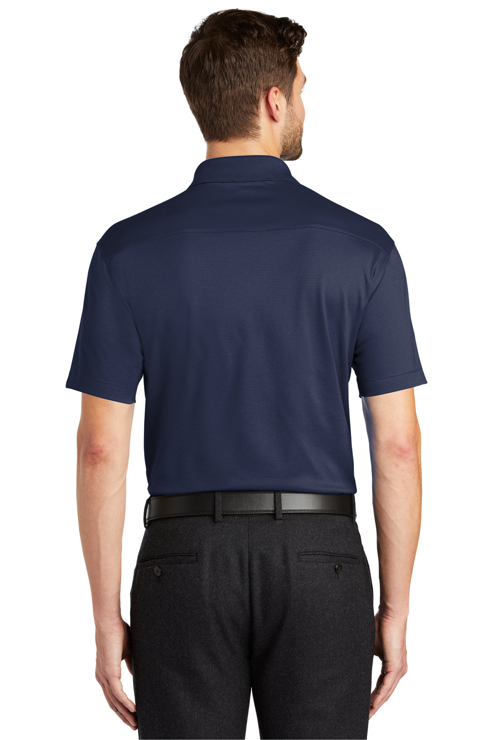 Port Authority K573 Mens Rapid Dry Moisture Wicking Short Sleeve Polo Shirt True Navy Blue Model Back