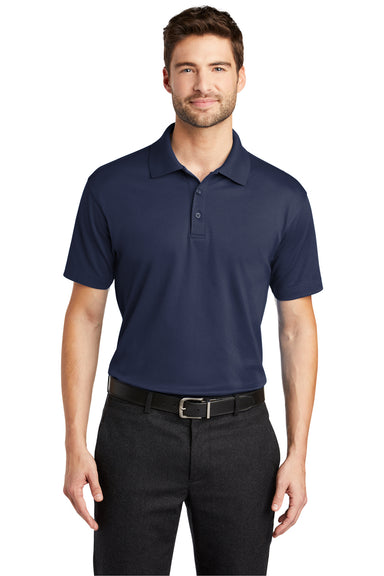 Port Authority K573 Mens Rapid Dry Moisture Wicking Short Sleeve Polo Shirt True Navy Blue Model Front