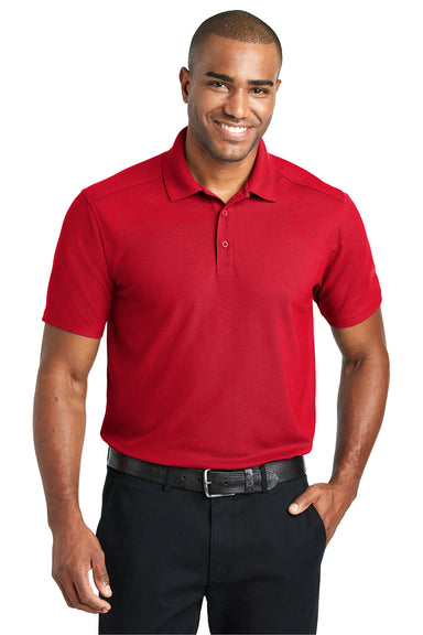 Port Authority K600 Mens EZPerformance Moisture Wicking Short Sleeve Polo Shirt Apple Red Model Front