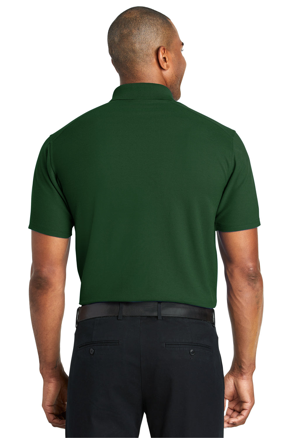 Port Authority K600 Mens EZPerformance Moisture Wicking Short Sleeve Polo Shirt Deep Forest Green Model Back