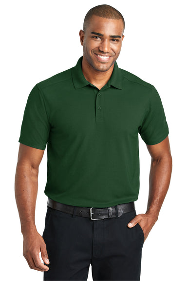 Port Authority K600 Mens EZPerformance Moisture Wicking Short Sleeve Polo Shirt Deep Forest Green Model Front