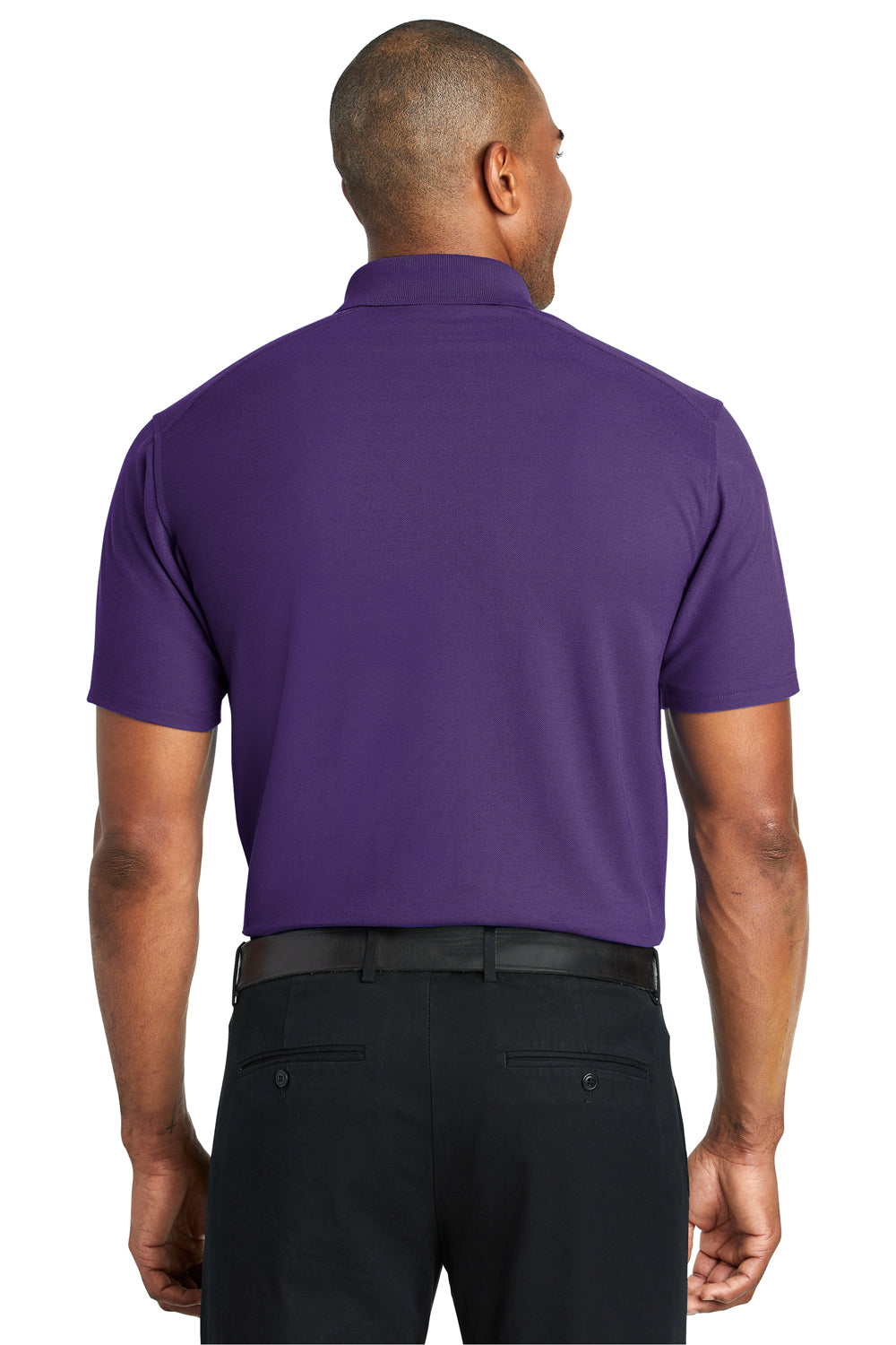 Port Authority K600 Mens EZPerformance Moisture Wicking Short Sleeve Polo Shirt Majestic Purple Model Back