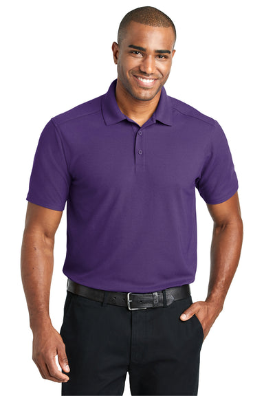 Port Authority K600 Mens EZPerformance Moisture Wicking Short Sleeve Polo Shirt Majestic Purple Model Front