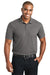 Port Authority K600 Mens EZPerformance Moisture Wicking Short Sleeve Polo Shirt Sterling Grey Model Front