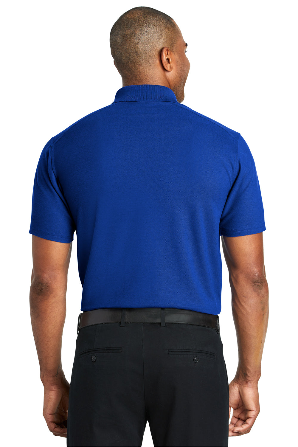 Port Authority K600 Mens EZPerformance Moisture Wicking Short Sleeve Polo Shirt True Royal Blue Model Back