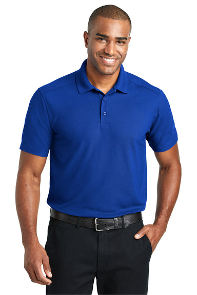 Port Authority K600 Mens EZPerformance Moisture Wicking Short Sleeve Polo Shirt True Royal Blue Model Front