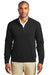 Port Authority K807 Mens 1/4 Zip Long Sleeve Sweater Deep Black Model Front