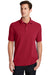 Port & Company KP1500 Mens Stain Resistant Short Sleeve Polo Shirt Red Model Front