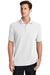 Port & Company KP1500 Mens Stain Resistant Short Sleeve Polo Shirt White Model Front