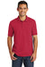 Port & Company KP55/KP55T Mens Core Stain Resistant Short Sleeve Polo Shirt Red Model Front