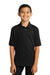 Port & Company KP55Y Youth Core Stain Resistant Short Sleeve Polo Shirt Jet Black Model Front