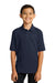 Port & Company KP55Y Youth Core Stain Resistant Short Sleeve Polo Shirt Deep Navy Blue Model Front