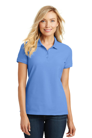 Port Authority L100 Womens Core Classic Short Sleeve Polo Shirt Carolina Blue Model Front