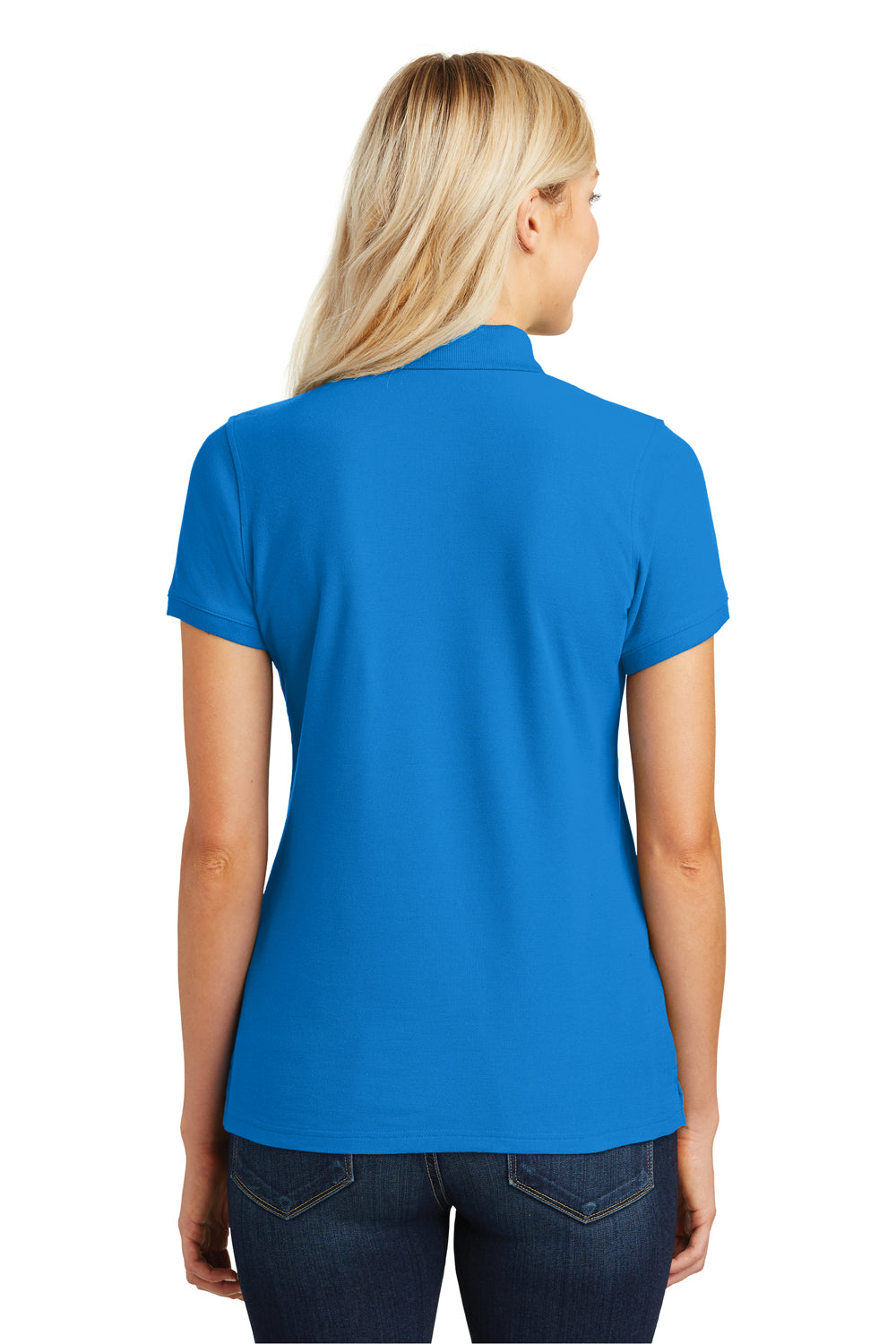 Port Authority L100 Womens Core Classic Short Sleeve Polo Shirt Coastal Blue Model Back