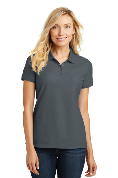 Port Authority L100 Womens Core Classic Short Sleeve Polo Shirt Graphite Grey Model Front