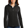 Port Authority Womens Full Zip Fleece Jacket - Black/Battleship Grey