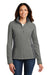 Port Authority L216 Womens Full Zip Fleece Jacket Deep Smoke Grey/Battleship Grey Model Front