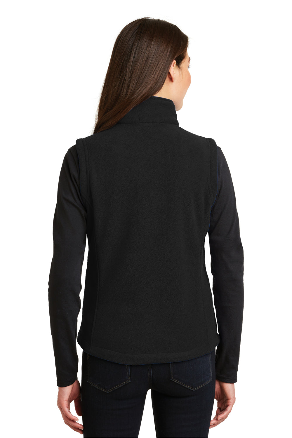 Port Authority L219 Womens Full Zip Fleece Vest Black Model Back