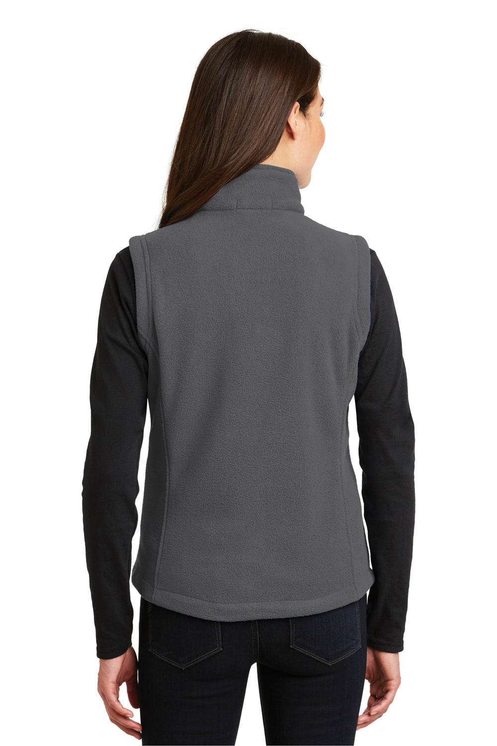 Port Authority L219 Womens Full Zip Fleece Vest Iron Grey Model Back