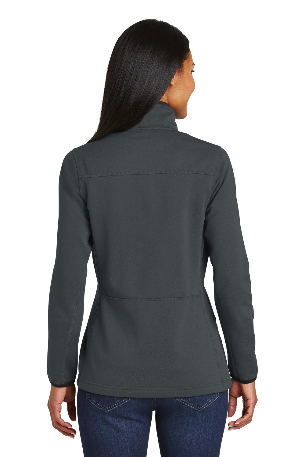 Port Authority L222 Womens Full Zip Fleece Jacket Graphite Grey Model Back