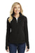 Port Authority L224 Womens Pill Resistant Microfleece 1/4 Zip Sweatshirt Black Model Front