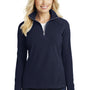 Port Authority Womens Pill Resistant Microfleece 1/4 Zip Sweatshirt - True Navy Blue