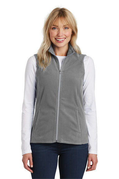 Port Authority L226 Womens Pill Resistant Microfleece Full Zip Vest Pearl Grey Model Front