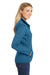 Port Authority L232 Womens Full Zip Sweater Fleece Jacket Heather Medium Blue Model Side