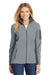 Port Authority L233 Womens Summit Full Zip Fleece Jacket Frost Grey/Magnet Grey Model Front