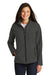 Port Authority L317 Womens Core Wind & Water Resistant Full Zip Jacket Heather Charcoal Black Model Front