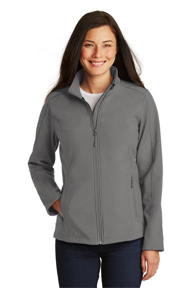 Port Authority L317 Womens Core Wind & Water Resistant Full Zip Jacket Deep Smoke Grey Model Front