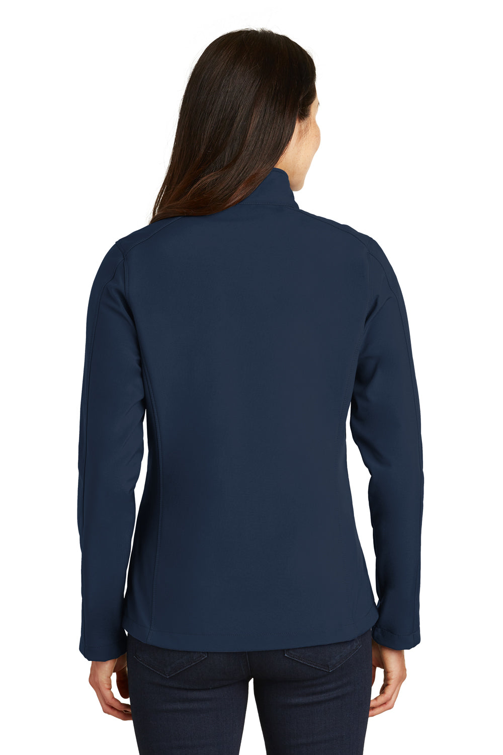 Port Authority L317 Womens Core Wind & Water Resistant Full Zip Jacket Dress Navy Blue Model Back