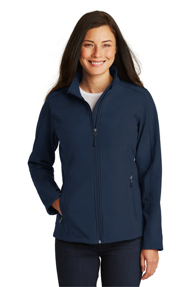 Port Authority L317 Womens Core Wind & Water Resistant Full Zip Jacket Dress Navy Blue Model Front