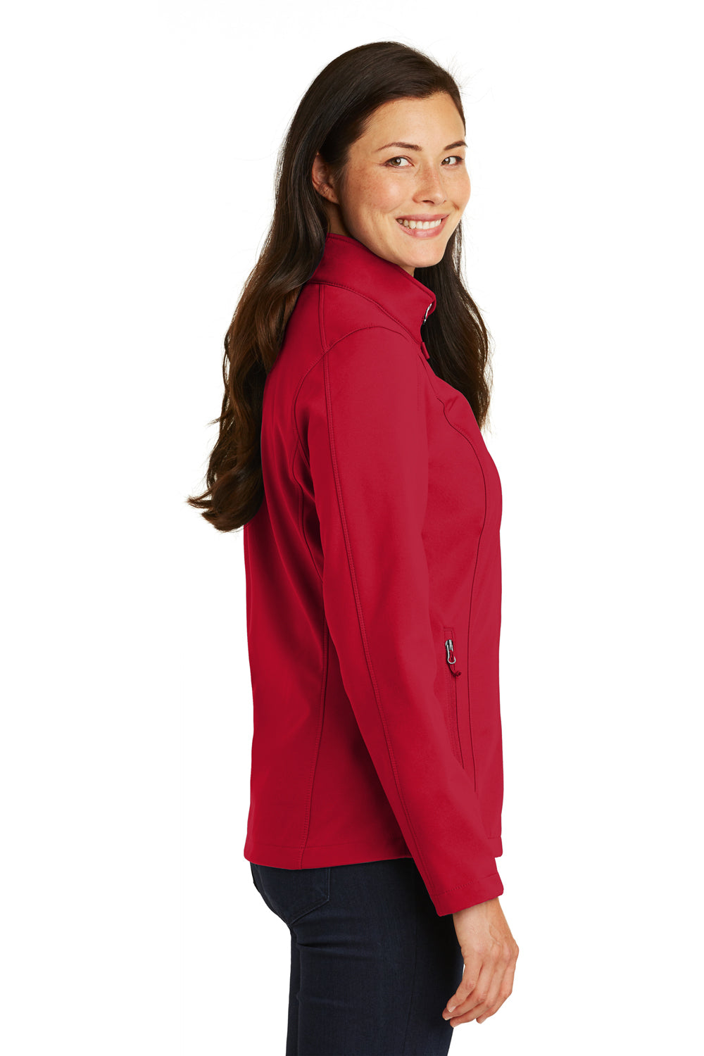 Port Authority L317 Womens Core Wind & Water Resistant Full Zip Jacket Rich Red Model Side